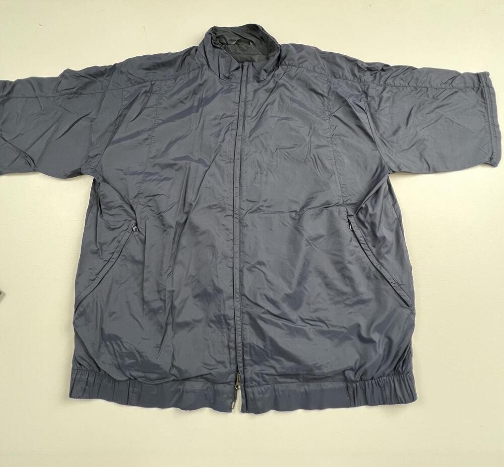 Nike Golf Jacket Mens Blue Short Sleeve Full Zip Windbreaker Stand Collar Read